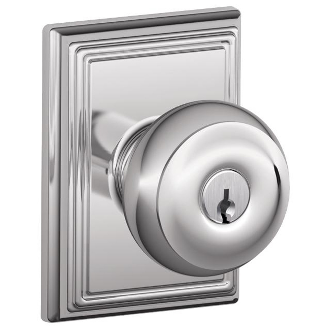 Schlage Lock Schlage Georgian Keyed Entry Knobs Addison Rosette 