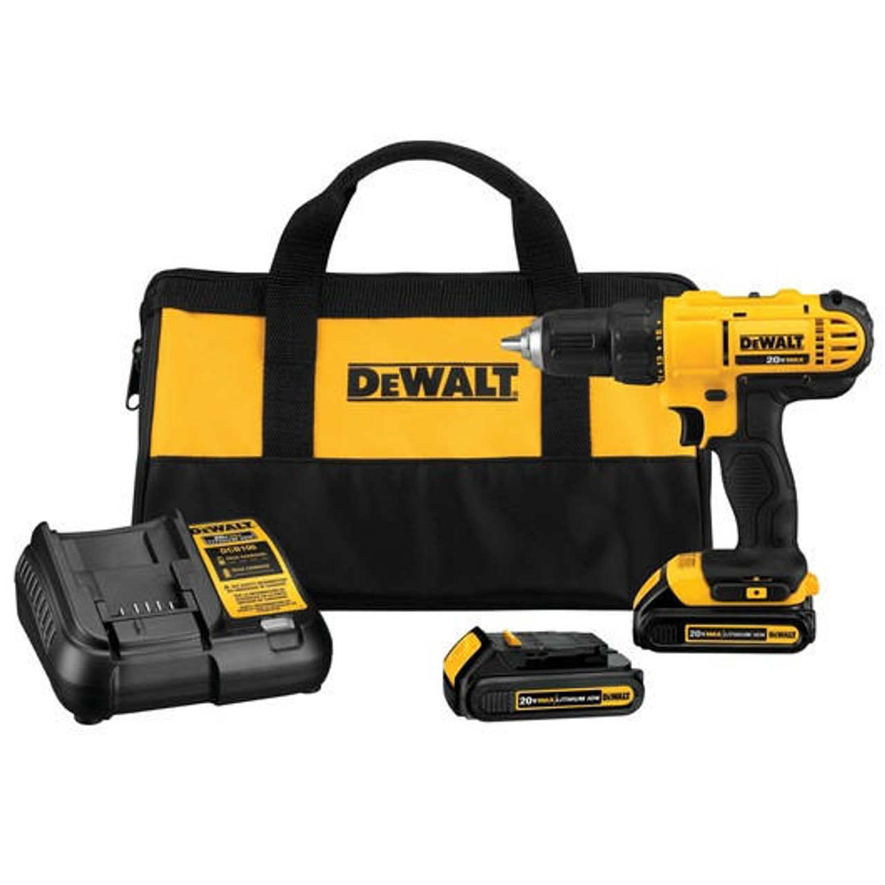 Dewalt DEWALT 20V MAX* Lithium Ion Compact Drill/Driver Kit DCD771C2 