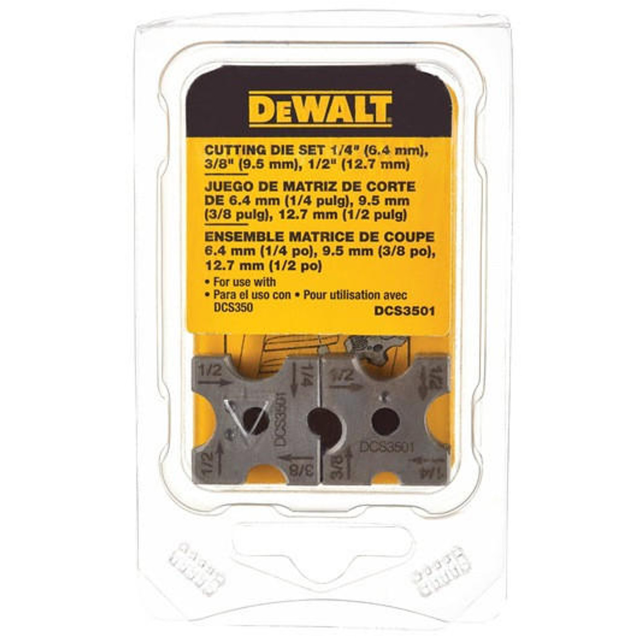 Dewalt DEWALT DCS3501 1/4", 3/8", 1/2" Replacement Cutting Die Set for the DCS350 Threaded Rod Cutting Tool 