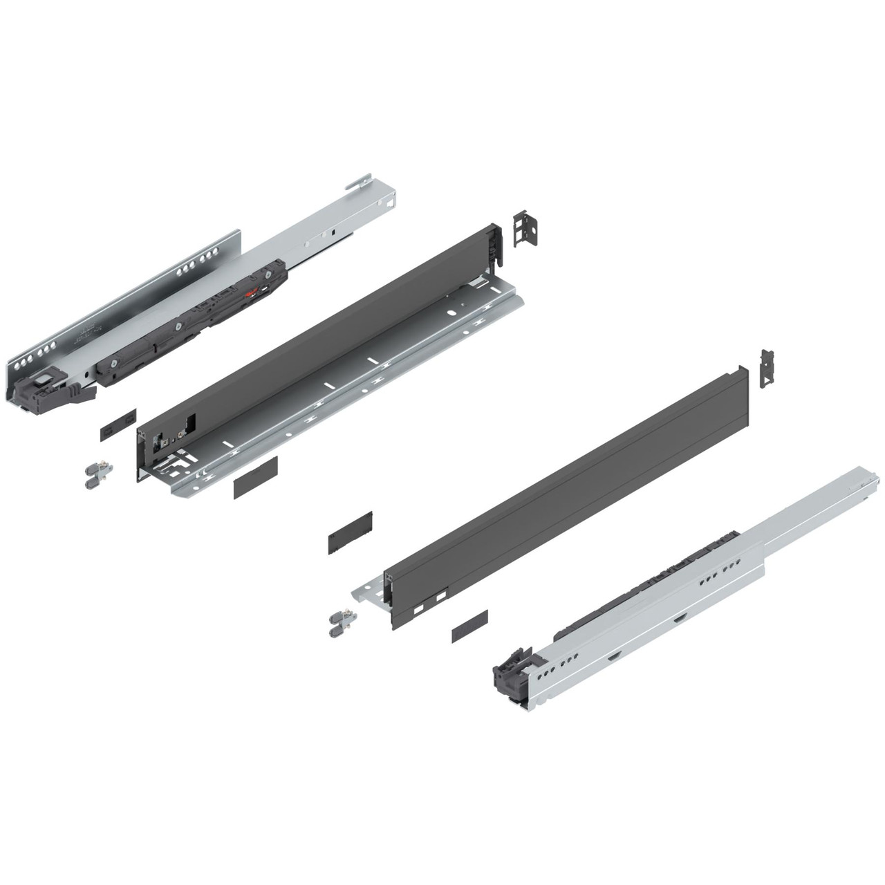  Blum 770N Series LEGRABOX Kit 125 Lb Capacity Full Extension 80mm Height 18-22 Inch Orion Gray 