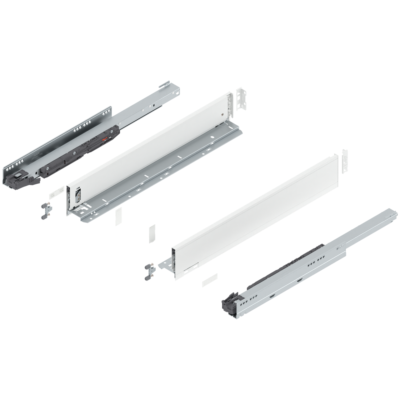 Blum 770M Series LEGRABOX Kit 125 Lb Capacity Full Extension 106mm Height 11-22 Inch,Brushed Stainless Steel, Orion Gray or Silk White Matte Blum 770M Series LEGRABOX Kit 125 Lb Capacity Full Extension 106mm Height 11-22 Inch,Brushed Stainless Steel, Orion Gray or Silk White Matte