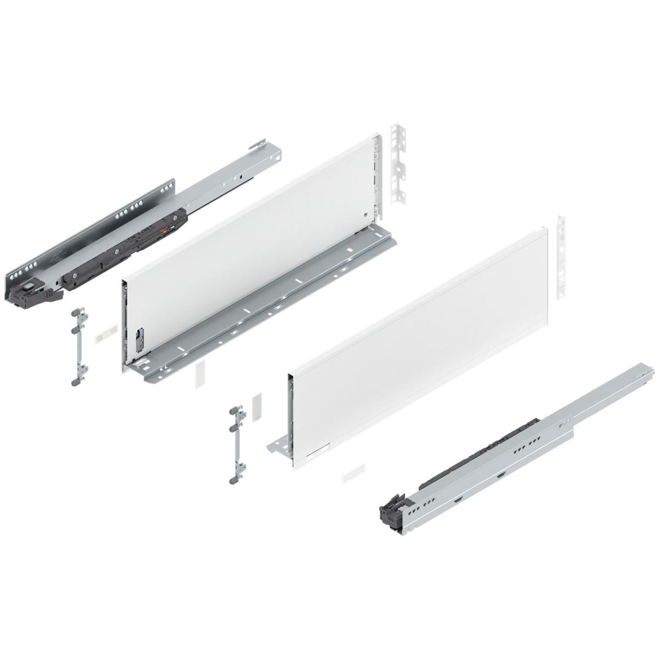  Blum 770F Series LEGRABOX Kit 125 Lb Capacity Full Extension 257mm Height 16-18-20-22 Inch, Brushed Stainless Steel, Orion Gray or Silk White Matte 