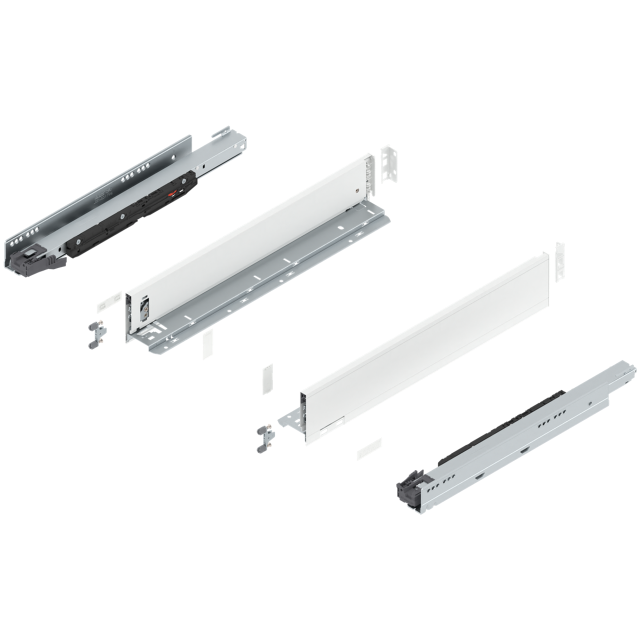 Blum 773M Series LEGRABOX Kit 170 Lb Capacity Full Extension 106mm Height 18- 20-22-24 26 Inch,  Brushed Stainless Steel,Orion Gray or Silk White Matte Blum 773M Series LEGRABOX Kit 170 Lb Capacity Full Extension 106mm Height 18- 20-22-24 26 Inch,  Brushed Stainless Steel,Orion Gray or Silk White Matte