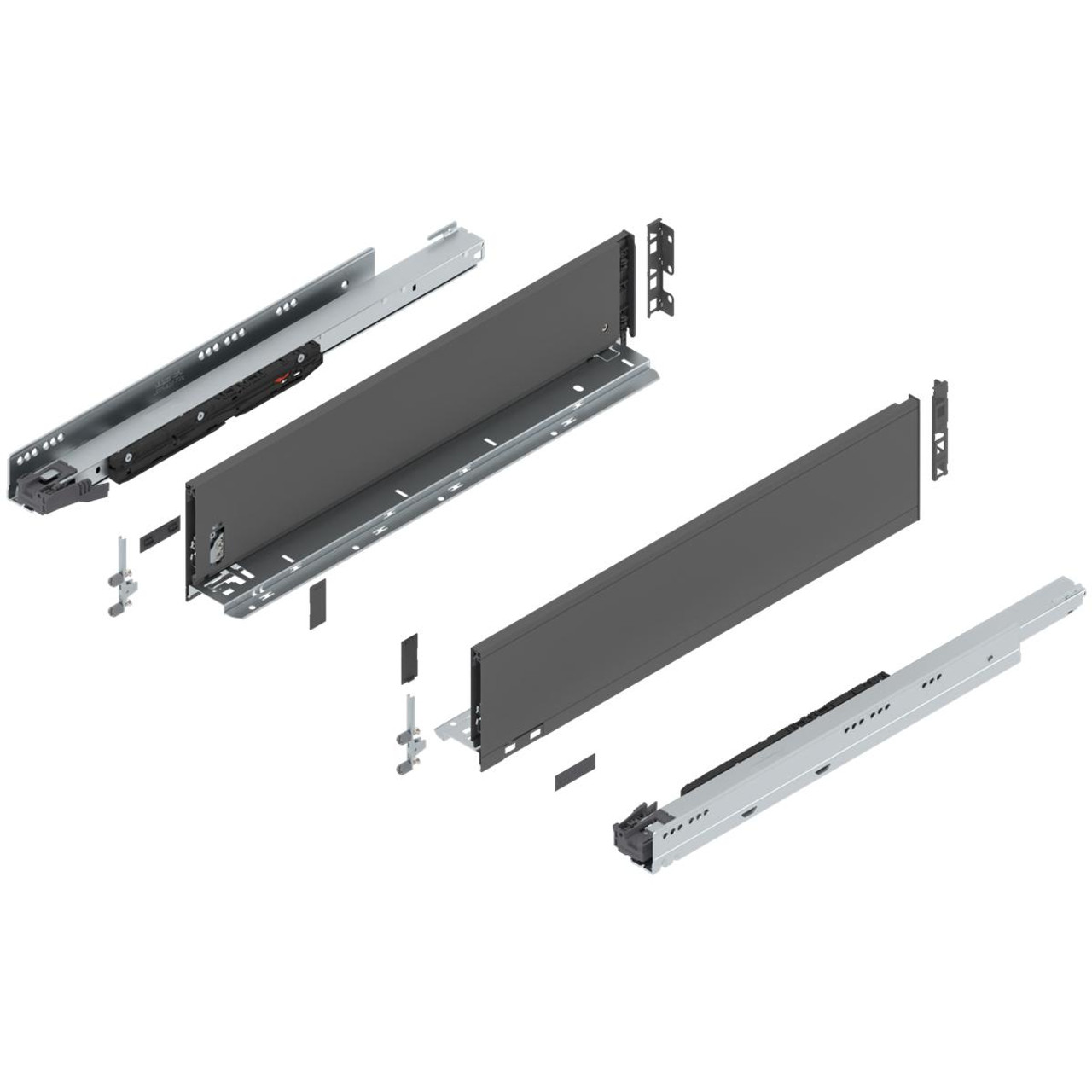  Blum 773K Series LEGRABOX Kit 170 Lb Capacity Full Extension 128.5mm Height 18-22 Inch, Brushed Stainless Steel,Orion Gray or Silk White Matte 