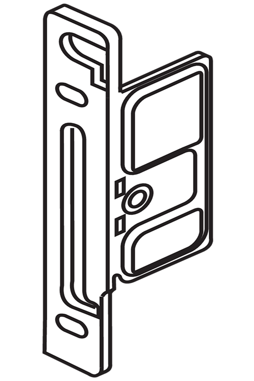 Blum ZSF.1 L/R Metabox Drawer Standard Front Fixing Bracket in a Nickel Finish