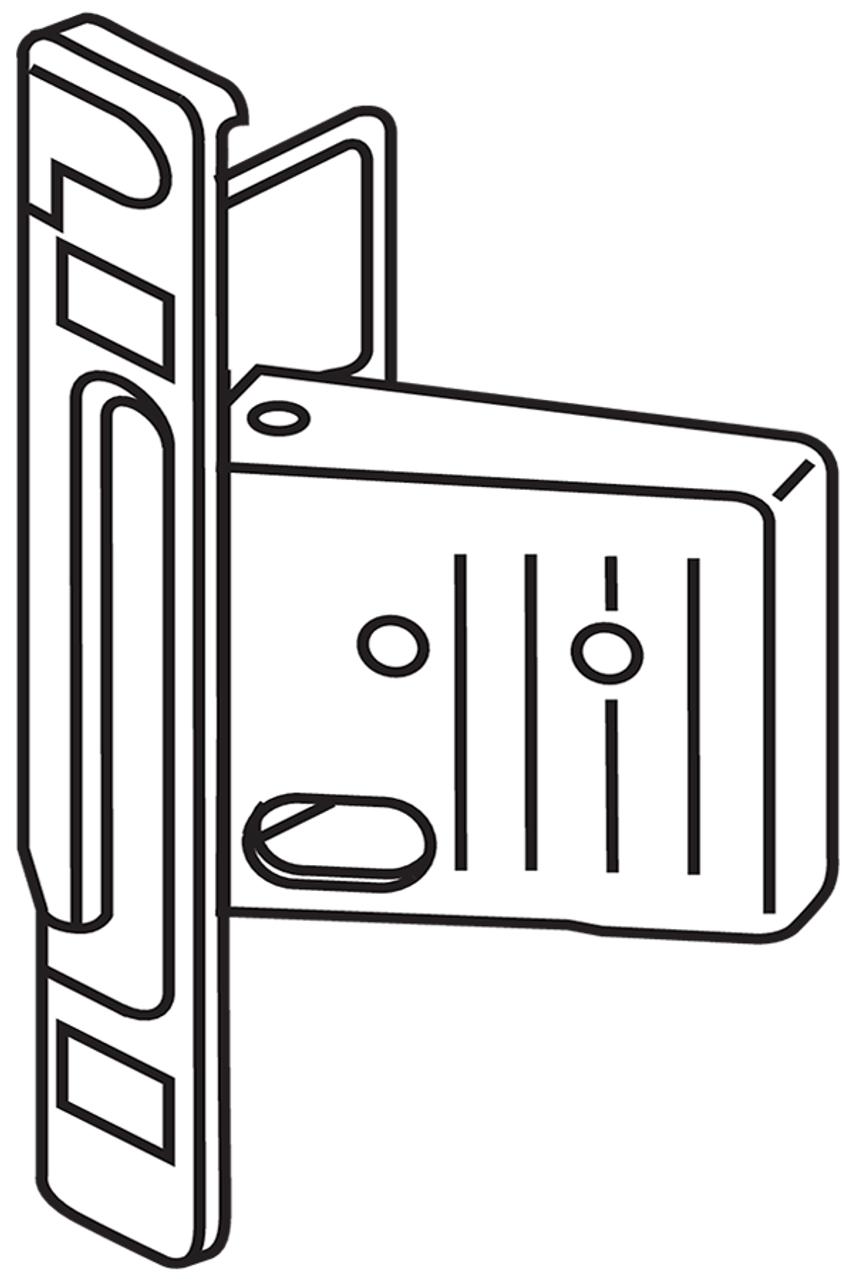 Blum ZSF.1 Metabox L/R Drawer Clip-On Front Fixing Bracket in a Nickel Finish