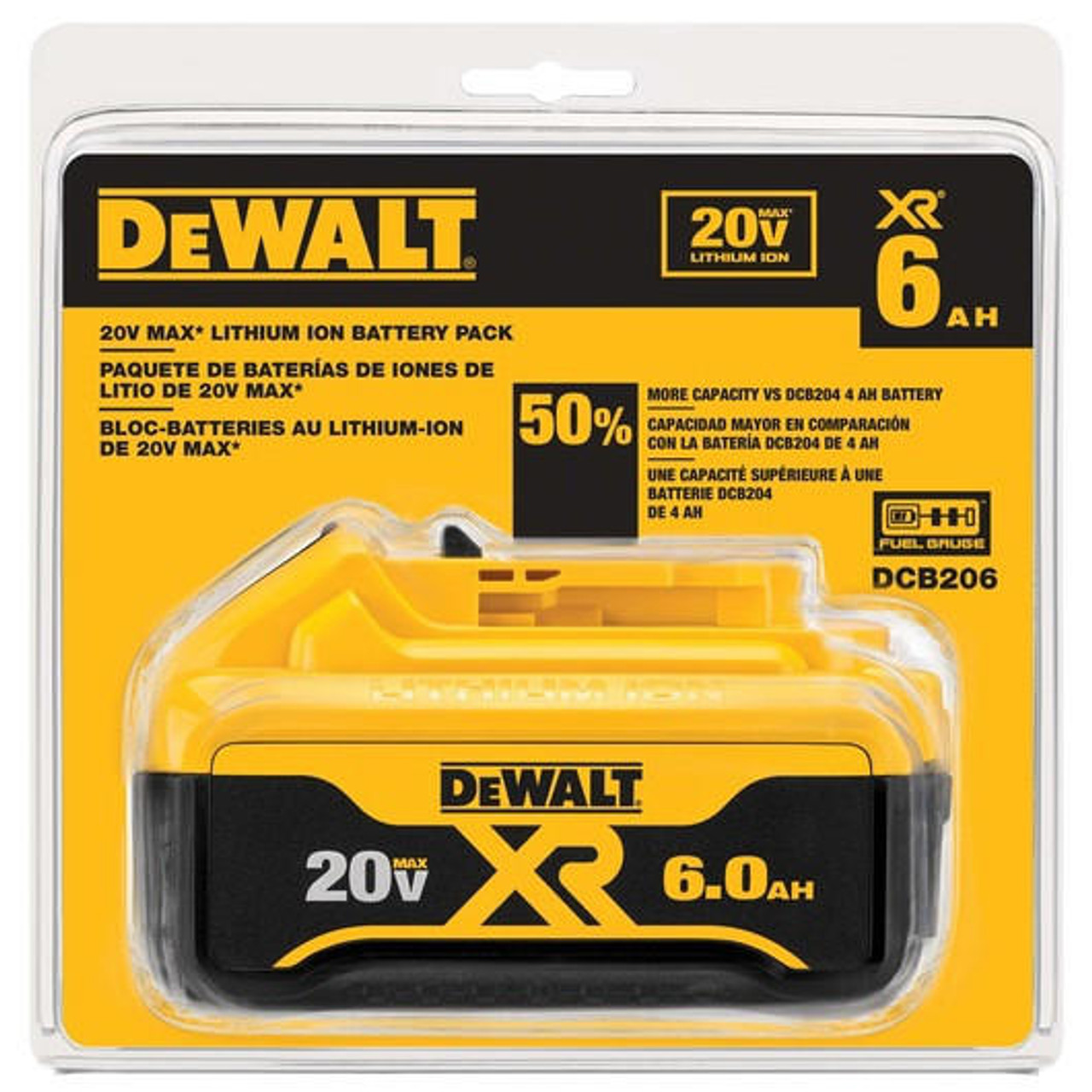 Dewalt DEWALT 20V MAX XR 6Ah Battery DCB206 