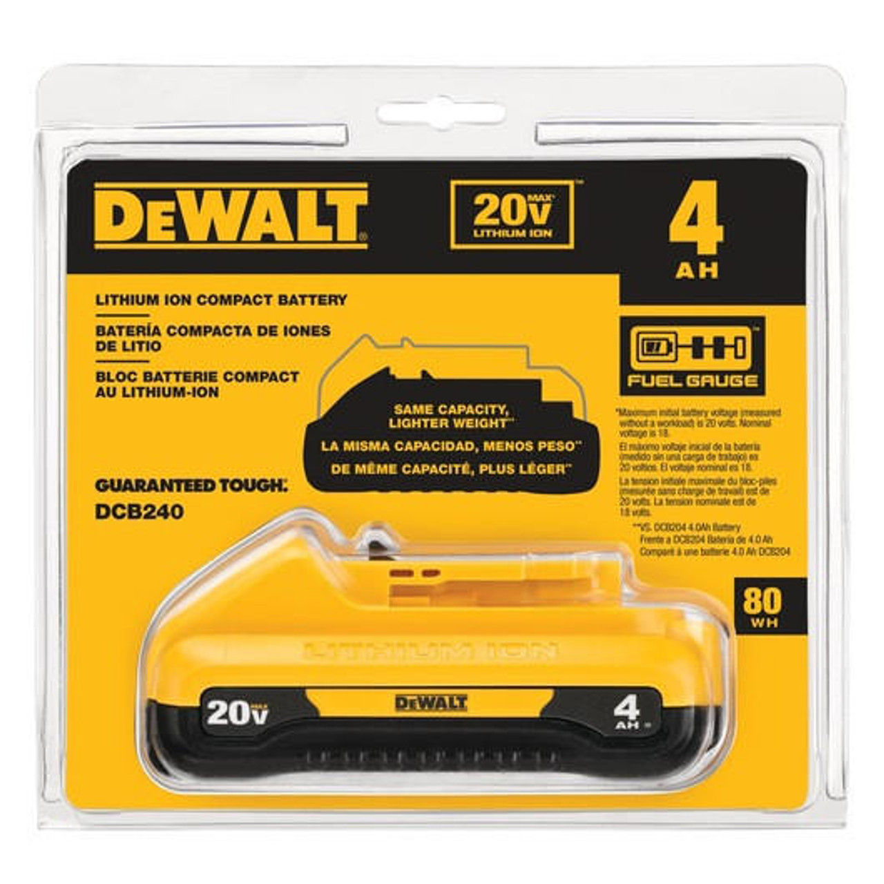 DEWALT 20V MAX* Compact 4Ah Battery DCB240