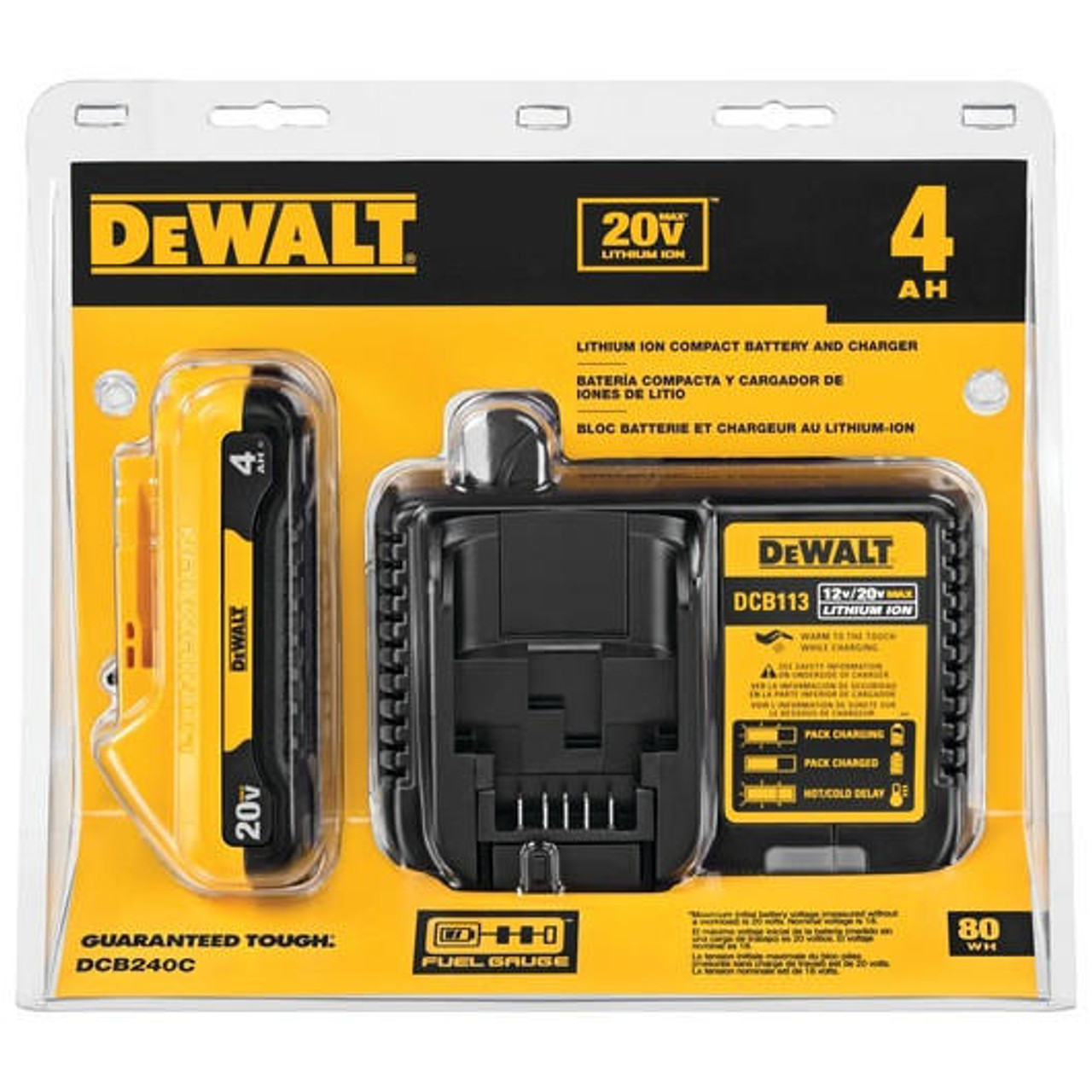 DEWALT 20V MAX Compact 4Ah Battery Starter Kit DCB240C