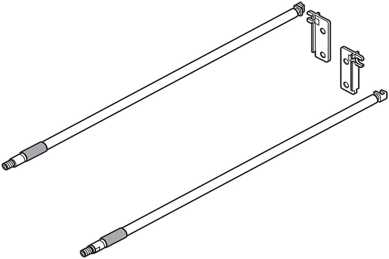 Blum ZRE METABOX INSERTA Gallery Rod Set Pair White