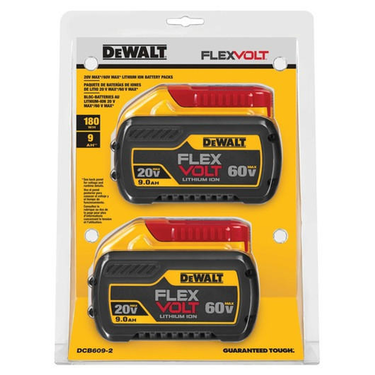 Dewalt DEWALT 20V/60V MAX* FLEXVOLT 9.0Ah BATTERIES 2-PACK DCB609-2 