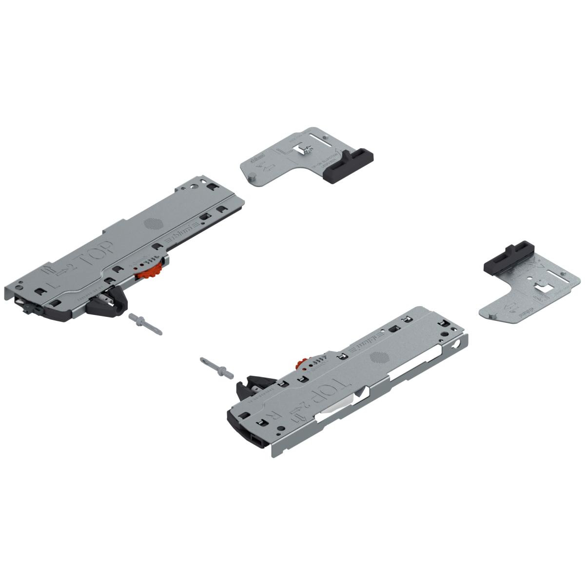  Blum T60L7540 Left and Right TIP-ON Unit and Trigger, L1 Standard Duty, for Total Drawer Weight 44 lbs - 88 bs 15"-21" 
