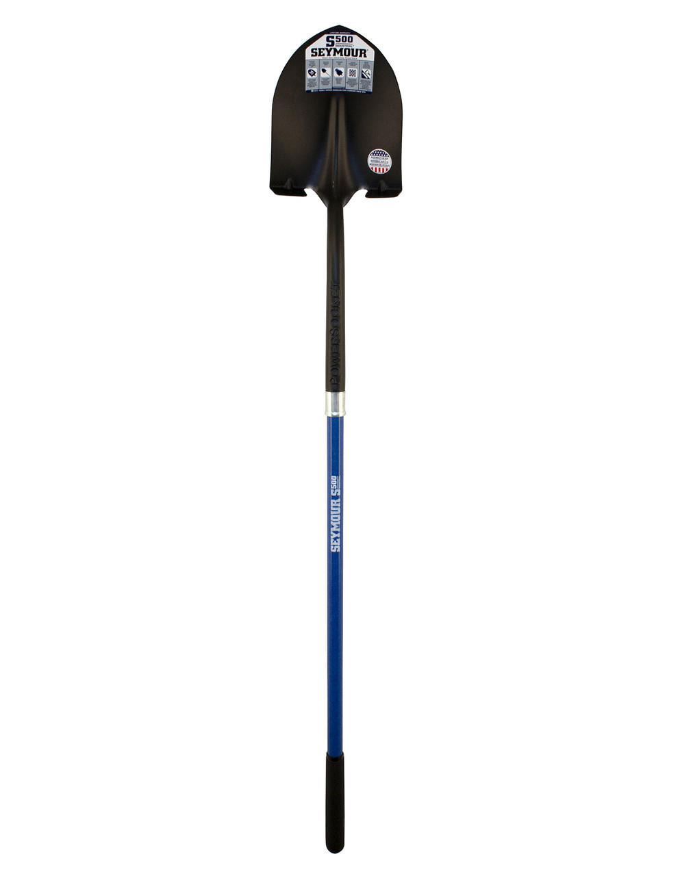  Seymour Midwest Round Point Shovel, Forward Turned Boot Step, 48" Industrial Grade Fiberglass 45140 