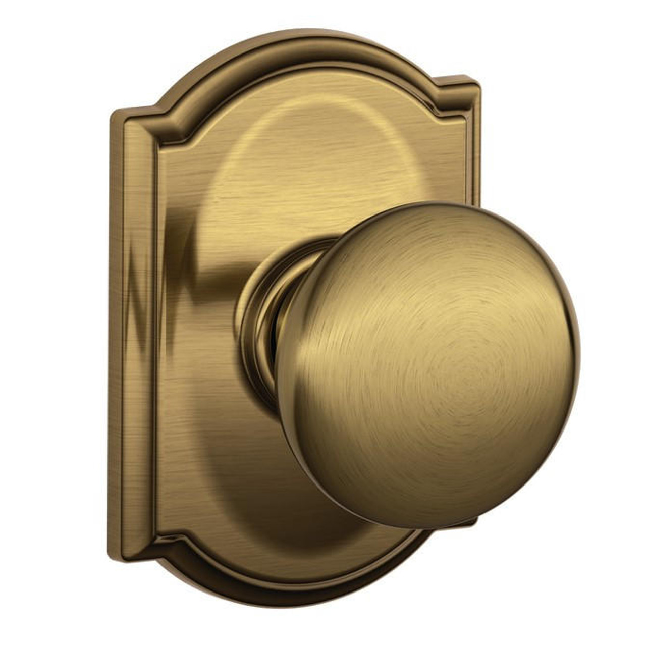  Schlage Lock F-Series Passage Knob Plymouth Series with a Camelot Rosette 