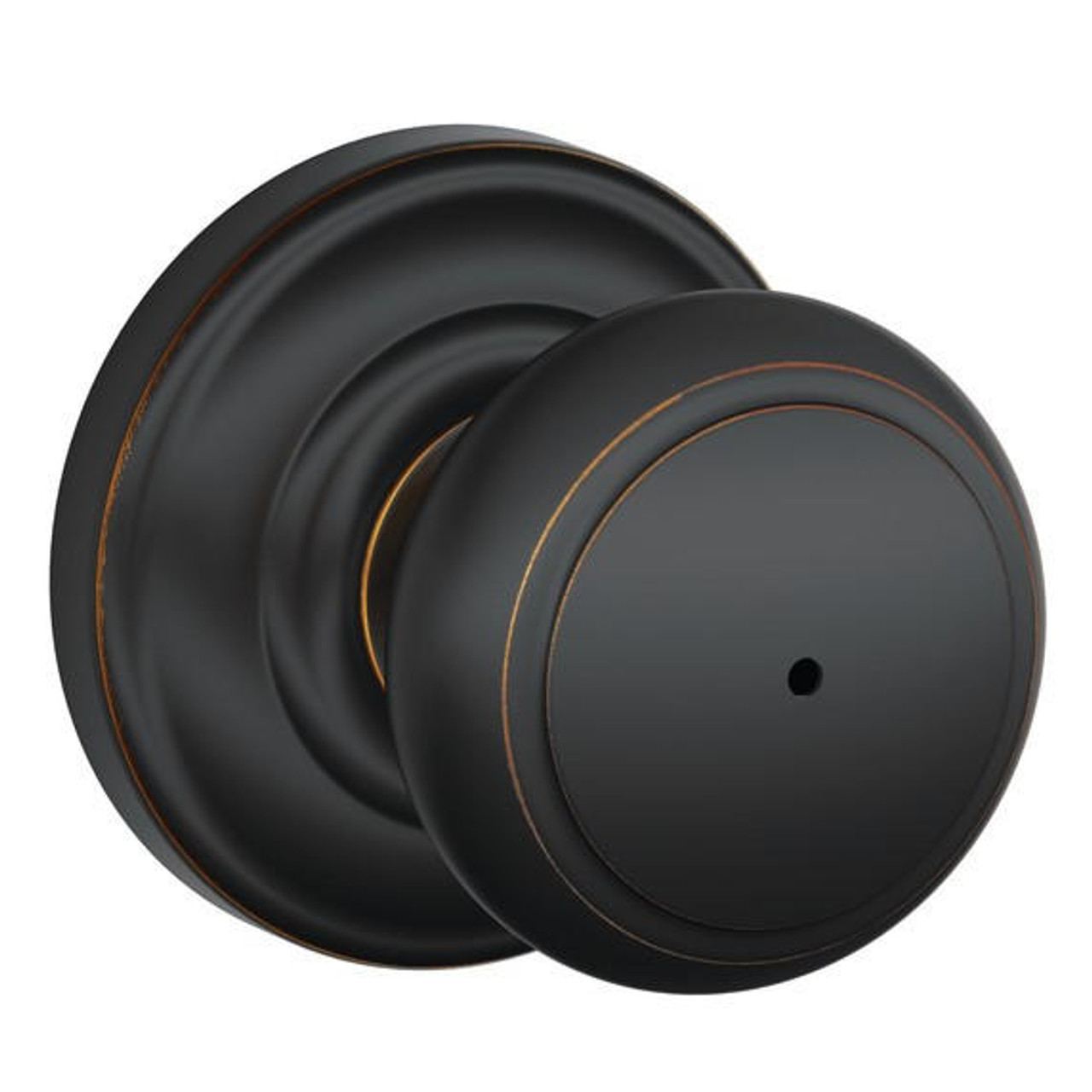 Schlage Lock Schlage F40 Series Privacy Knob Andover Series with a Andover Rosette 