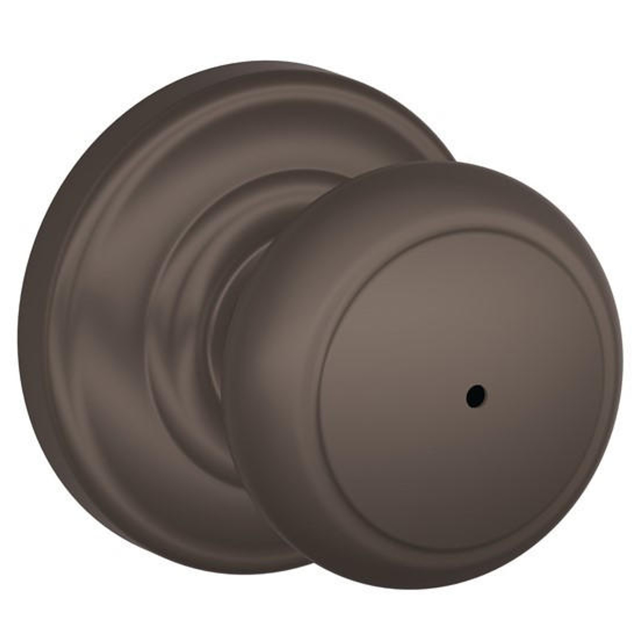 Schlage Lock Schlage F40 Series Privacy Knob Andover Series with a Andover Rosette 