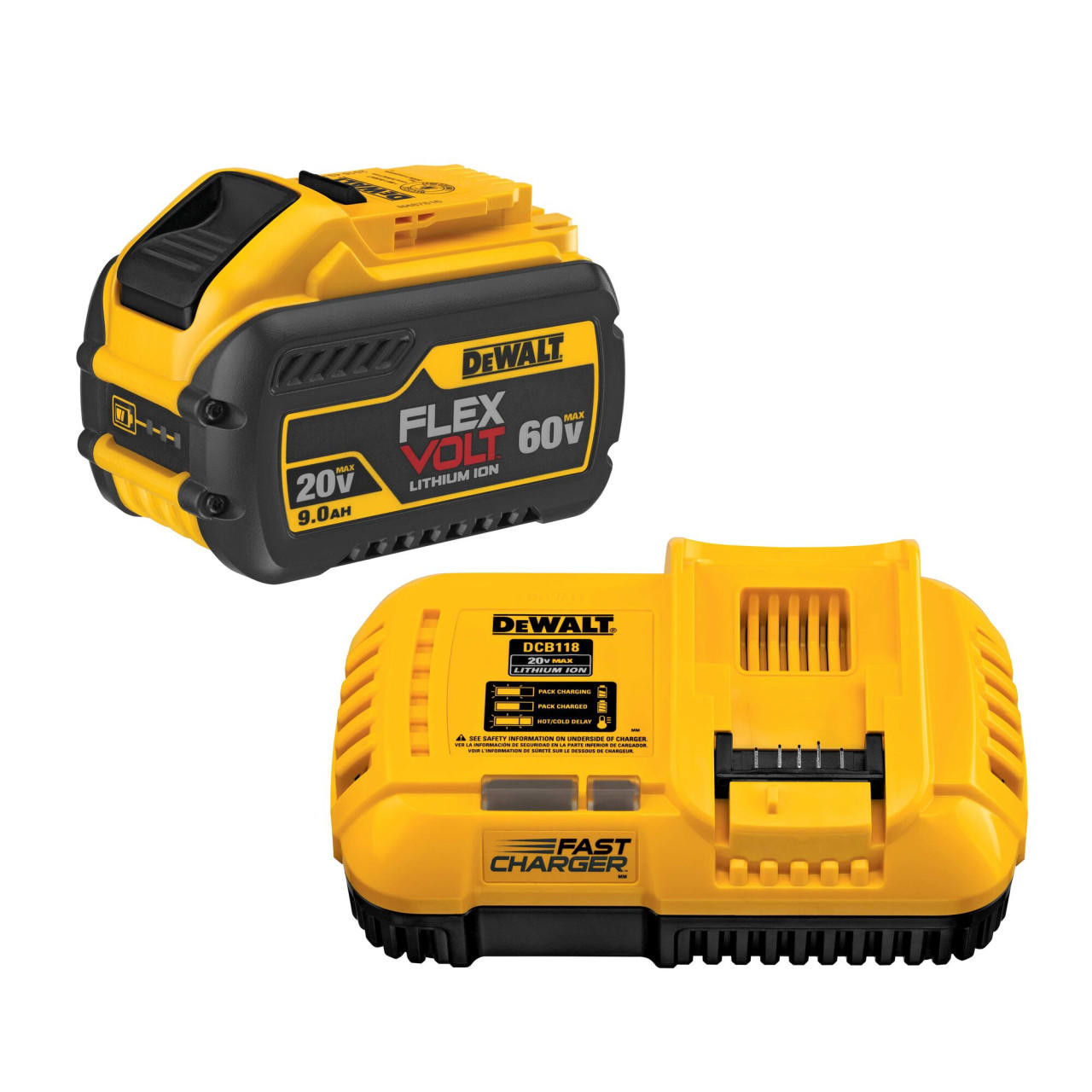 ▷ Cargador Flexvolt Litio ion 20V-60V dewalt DCB118