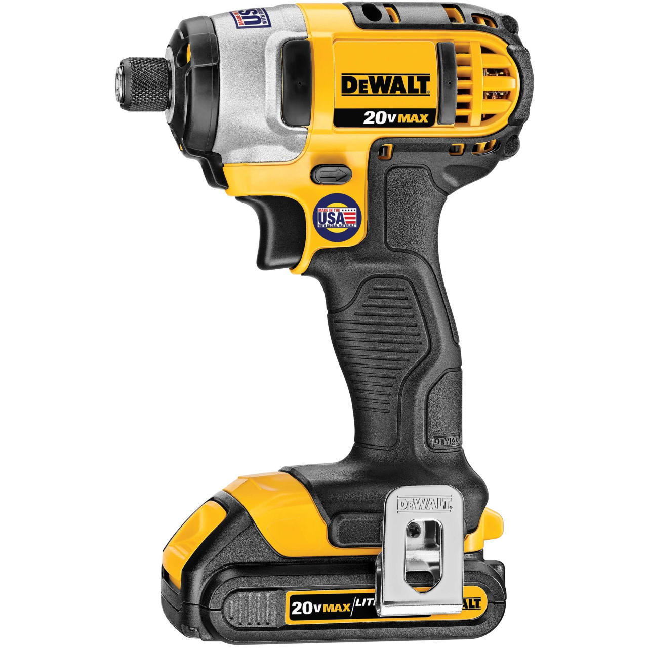 Dewalt DEWALT 20V MAX Lithium Ion Cordless Drill Impact Driver Kit, 1/4-Inch DCF885C2 