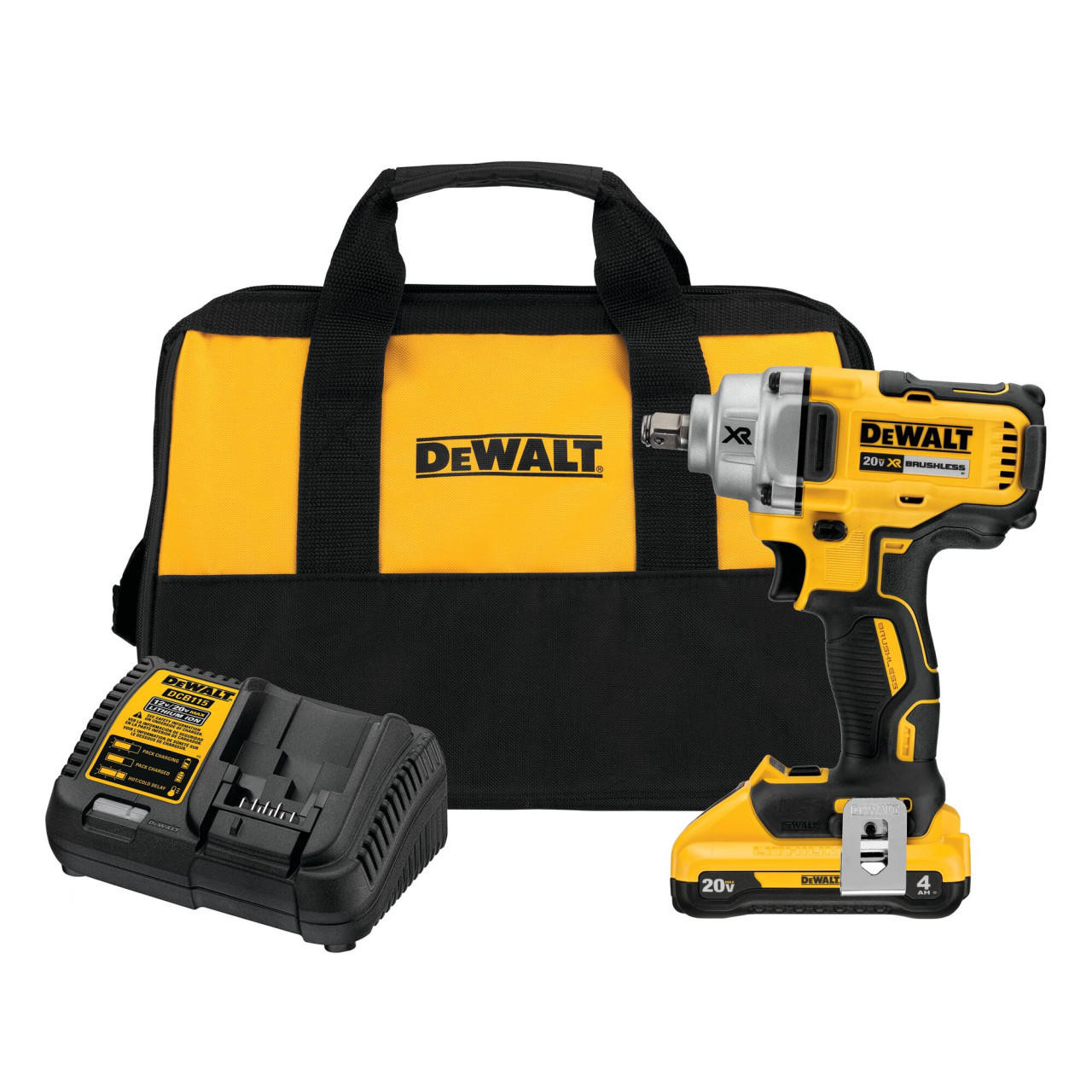 Dewalt DEWALT 20 V MAX XR 1/2 in. Mid-Range Cordless Impact Wrench with Hog Ring Anvil Kit (1-battery) DCF894HP2 