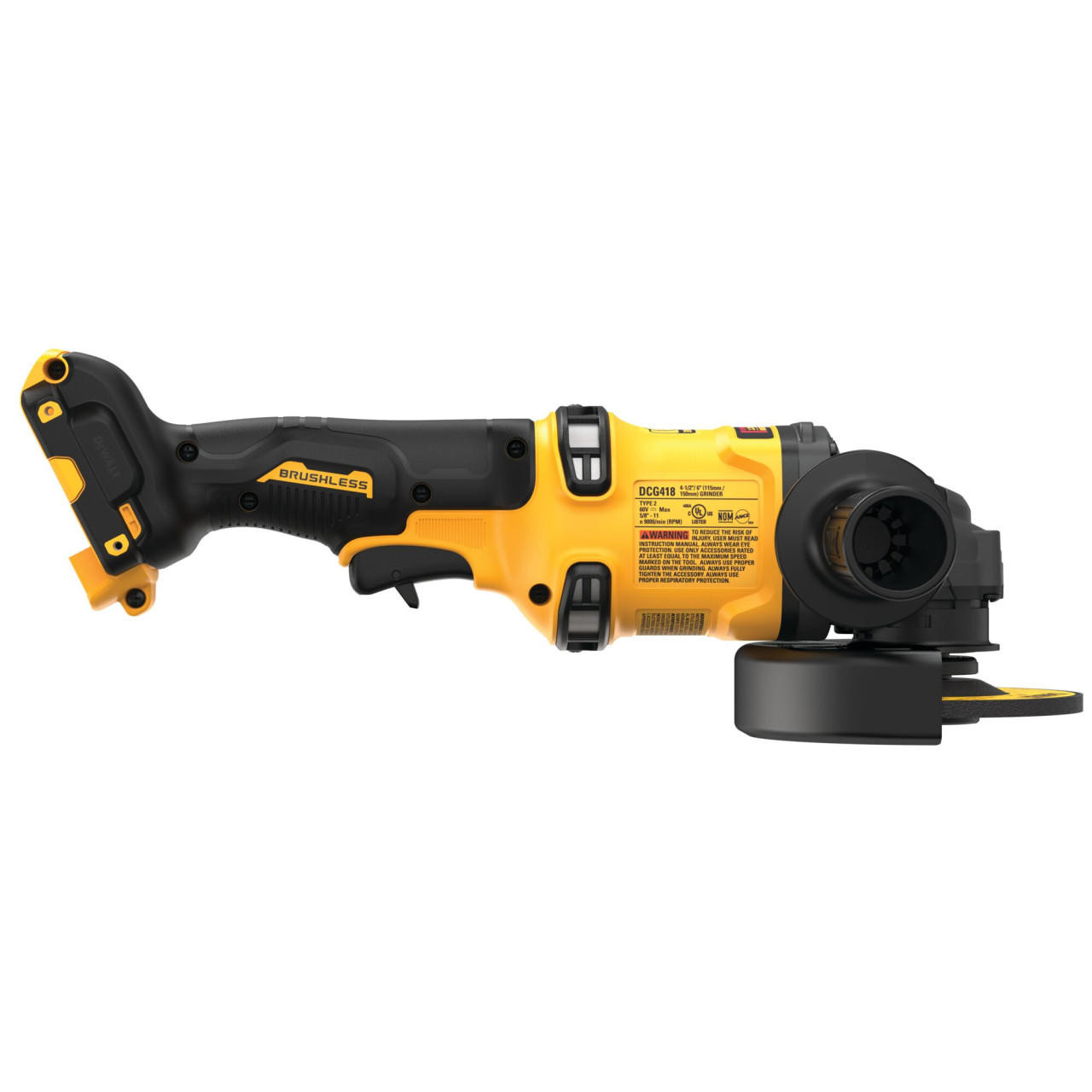 Dewalt DEWALT Flexvolt 60V Max Brushless 4-1/2 In. - 6 In. Cordless Grinder With Kickback Brake (Tool Only) DCG418B 