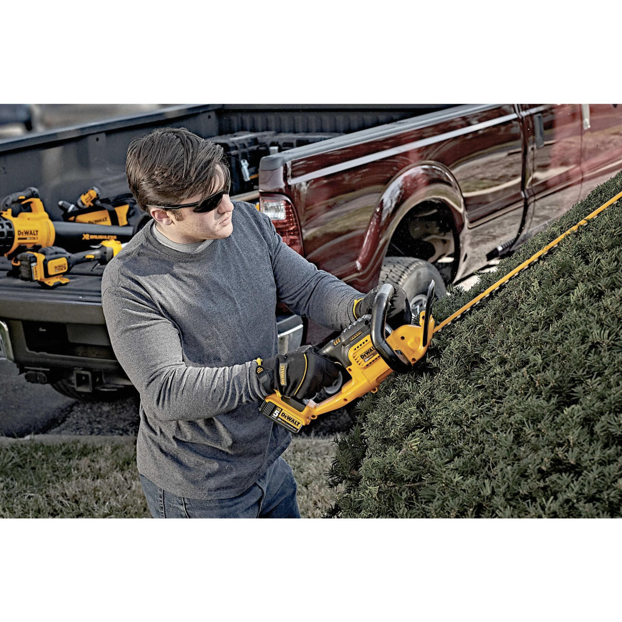 Dewalt DEWALT 20V Max Cordless Hedge Trimmer, 1- 5.0 Ah Battery, 22-Inch DCHT820P1 