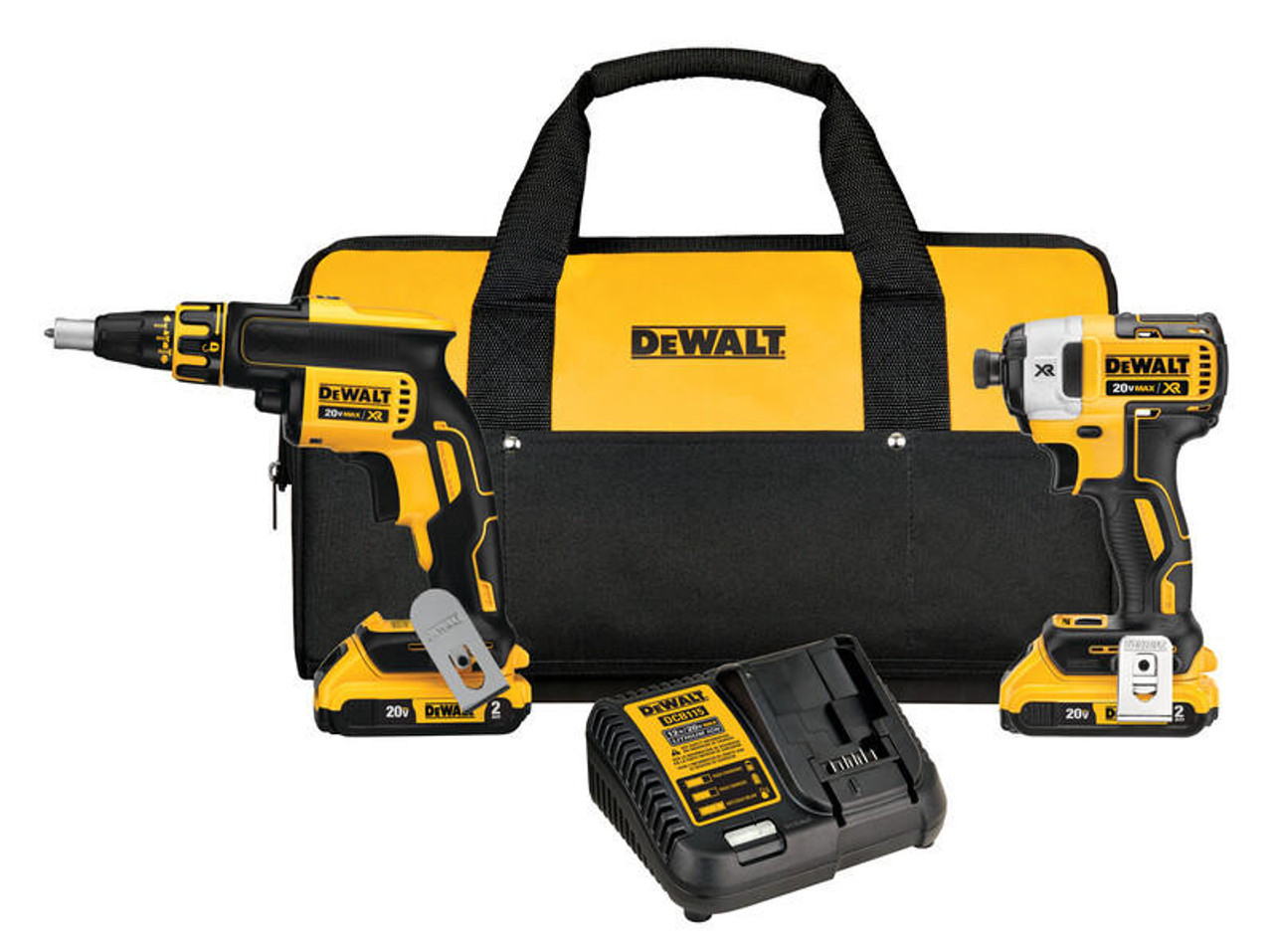 DEWALT 20V Max Xr Drywall Screw Gun Impact Driver Kit 2.0 Amp