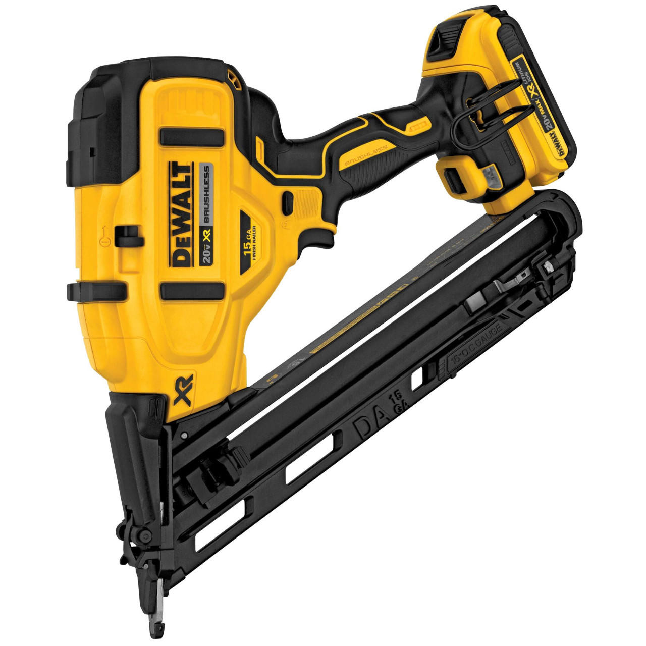 Dewalt DEWALT 20V Max Xr 15 Ga Cordless Angled Finish Nailer Kit DCN650D1 