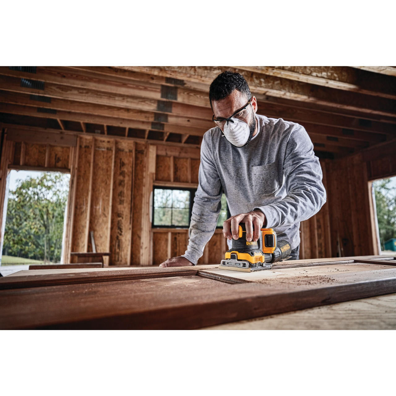 DEWALT 20V MAX XR Cordless 1 4 Sheet Variable Speed Sander Kit 2.0 Ah Battery DCW200D1