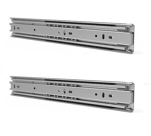 2 Pair Drawer Slides With Screws For Kitchen Cabinet, 10in-22in Metal Runners Telescopic Guide Rail, Heavy Duty 20kg-50kg Load, 2-section Extension