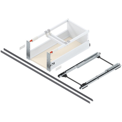  Blum 376M55B7SAB TANDEMBOX intivo / antaro  BLUMOTION, deep drawer, height D (224 mm), Steel back (IW=304.5-305.4 mm), 65 kg, NL=550 mm, longside gallery rail 