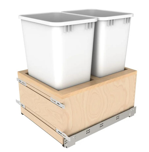  Rev-A-Shelf 50 Quart (2) Container 4VLWCSC Series Waste Container 4VLWCSC-2150DM-2 