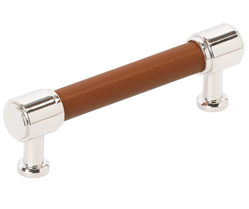 Amerock Fairlane 3-3/4 inch (96mm) Center-to-Center Pull with Stiched Leather BP37537   Amerock Fairlane 3-3/4 inch (96mm) Center-to-Center Pull with Stiched Leather BP37537