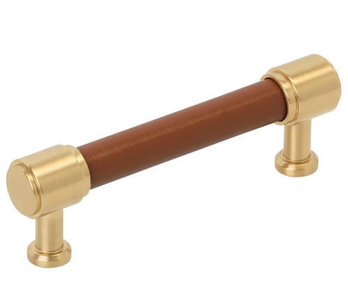 Amerock Fairlane 3-3/4 inch (96mm) Center-to-Center Pull with Stiched Leather BP37537   Amerock Fairlane 3-3/4 inch (96mm) Center-to-Center Pull with Stiched Leather BP37537