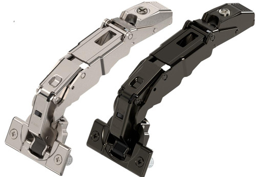  Blum 71B7580 CLIP top BLUMOTION Wide angle hinge for zero protrusion 155°, full overlay application, hinge cup: Press-on Zinc or Onyx 