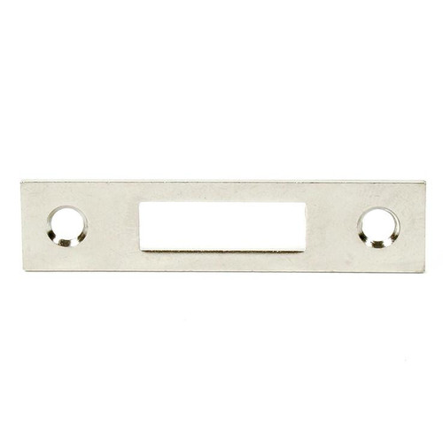 Compx Security Products CompX National C2004 flat strike with square ends, 2-5/32" x 1/2" with 7/8" x 17/64" bolt hole, Nickel or Brass Plated 