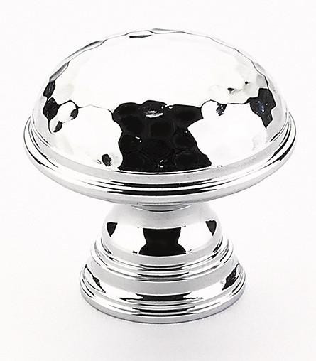  Schaub 1-1/4" Atherton Knob Hammered Plain Edge 