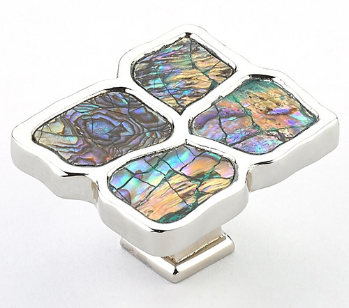 Schaub Symphony Knob Imperial Shell Polished Nickel 1-1/2" x 1-1/4" dia