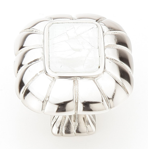 Schaub Symphony Knob Mother of Pearl Polished Nickel 1-1/2" diameter