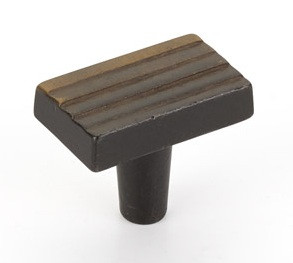 Schaub Stradella 1-1/2" Diameter Rectangular Knobs Cast Bronze Material
