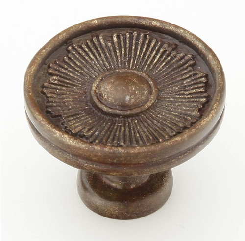Schaub Symphony Sunburst Solid Brass 1-3/8" Round Knob