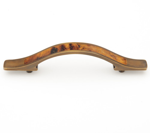 Schaub Symphony Arched Pull Tiger Penshell Estate Dover finish 4" Centers 6-1/2" x 3/4" Overall Length