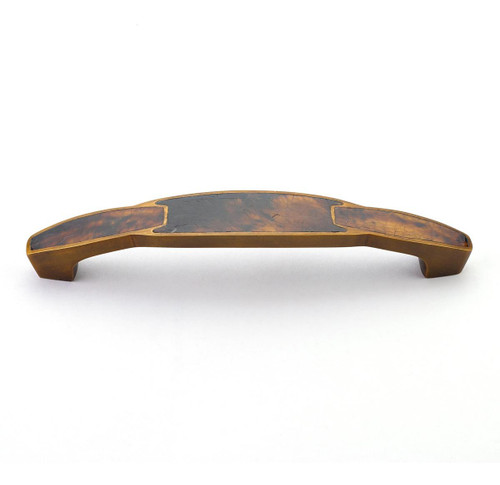  Schaub Symphony Arched Pull Tiger Penshell Estate Dover Finish 6" Centers 7" Overall Length 