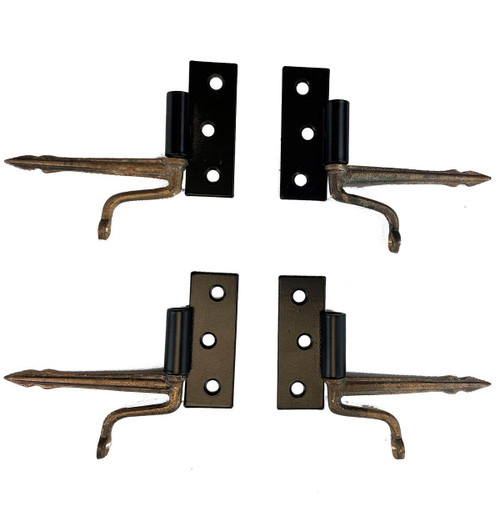 John Wright Company New England Style Shutter Hinge Set ZINC PLATED WITH BLACK POWDER COATING and Bronze Pintles 