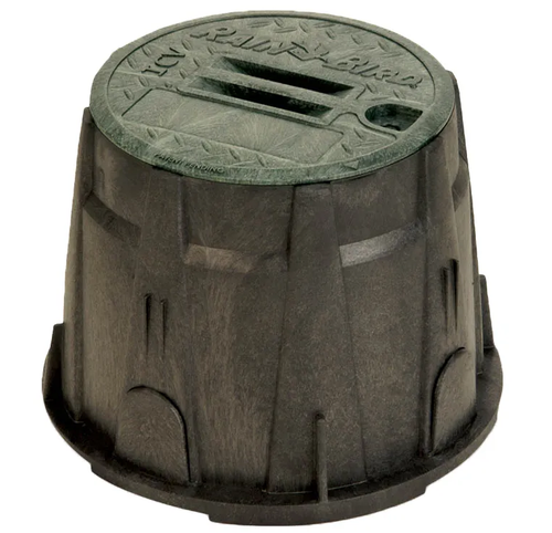 RainBird VB10RND - 10 in. Round PVB Valve Box - Black Body & Overlapping Green Lid