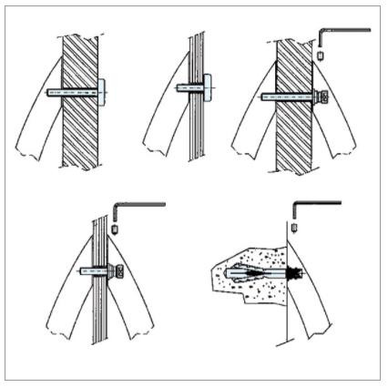  Sugatsune DKIT-5 DSI Series Single handle installation for concrete walls 
