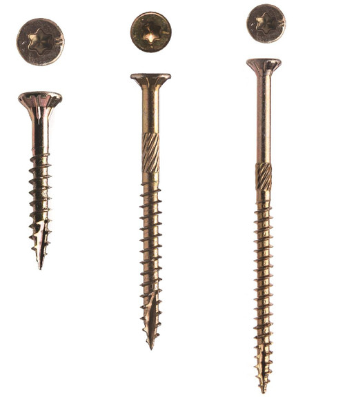 Big Timber Screws Big Timber YTX Construction Fasteners Gold Zinc Coated Wood Screws Torx/Star Drive 