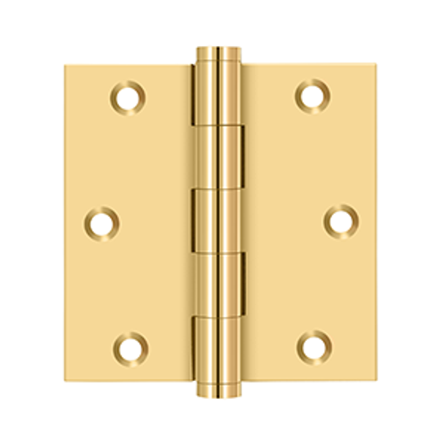 Deltana DSB35R SERIES SOLID BRASS 3-1/2" X 3-1/2" SQUARE HINGE