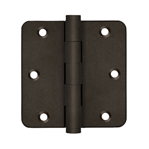 DELTANA 3-1/2" X 3-1/2" X 1/4" RADIUS SOLID BRASS HINGES DISTRESSED FINISHES