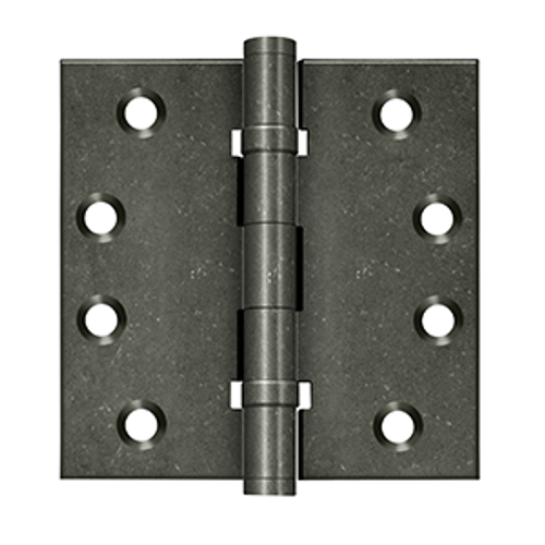 DELTANA DSB4NB 4" X 4" SQUARE HINGES NRP, BALL BEARINGS (PAIR) DISTRESSED FINISHES SOLID BRASS