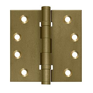 Deltana Hardware DELTANA DSB4NB 4" X 4" SQUARE HINGES NRP, BALL BEARINGS (PAIR) DISTRESSED FINISHES SOLID BRASS 